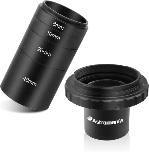 Astromania Astronomical T2-Extension Tube Kit for Cameras and eyepieces - Length 8mm 10mm 20mm 40mm - Bundle with - T-Ring&T-Adapter for Nikon in Saudi Arabia