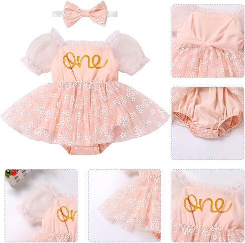 IDOPIP Strawberry 1st Birthday Outfit Girl Baby Berry One Birthday Romper Tutu Dress with Headband for Cake Smash Photo Shoot in Saudi Arabia