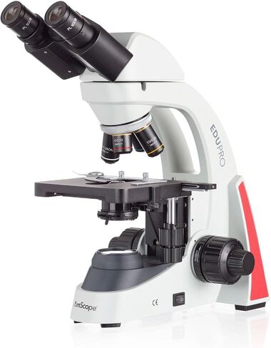 AMSCOPE EDU550 Series مجهر مركب Edupro المجهر W/ 1000x التكبير ، LED Illuminator ، و 2 طبقات ميكانيكية in Saudi Arabia