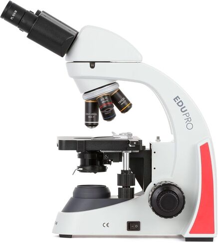 AMSCOPE EDU550 Series مجهر مركب Edupro المجهر W/ 1000x التكبير ، LED Illuminator ، و 2 طبقات ميكانيكية in Saudi Arabia