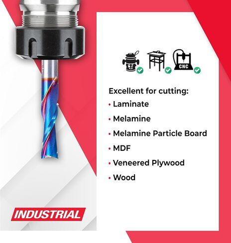 Amana Tool 48219-K SC Spektra Extreme Tool Life Life Plunge 8mm DIA X 1 CH X 8MM SHK 2-1/2 inch طول جهاز التوجيه لأسفل طوله لثغرات دبوس الحفر in Saudi Arabia