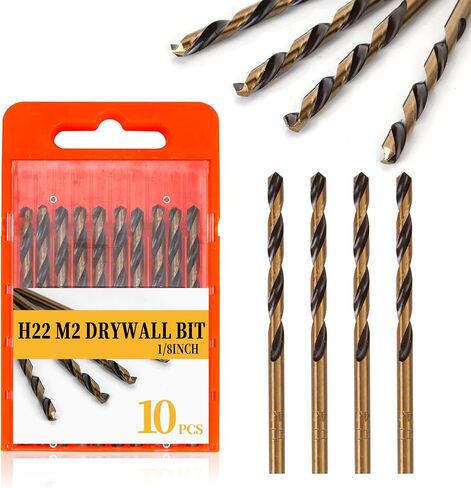 Drywall Cut Out Bit 5/32 | 1/8 inch, HSS M2 high-Speed Steel Drywall Guidepoint Cutting Bits, Drywall Tools Used with Spiral Saw (10, 1/8 inch) in Saudi Arabia