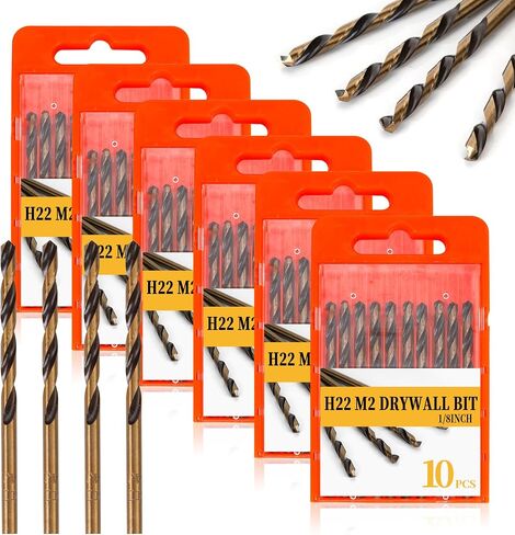 Drywall Cut Out Bit 5/32 | 1/8 inch, HSS M2 high-Speed Steel Drywall Guidepoint Cutting Bits, Drywall Tools Used with Spiral Saw (10, 1/8 inch) in Saudi Arabia