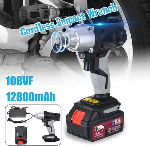 108VF 12800mAh Lithium-Ion Battery Cordless Electric Impact Wrench Drill Driver Kit in Saudi Arabia