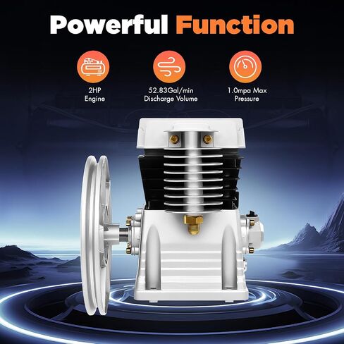 رأس مضخة ضاغط الهواء ، 2hp 1.5kw المرحلة الواحدة Twin Cylinder Twin Air Pump Head ، أداة محرك الألومنيوم ، 52.83gal/min 2055-نوع الحديد المنخفض الطاقة الضاغط على رأسه in Saudi Arabia