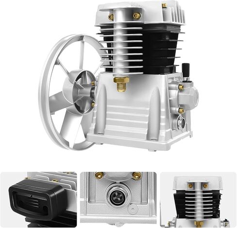رأس مضخة ضاغط الهواء ، 2hp 1.5kw المرحلة الواحدة Twin Cylinder Twin Air Pump Head ، أداة محرك الألومنيوم ، 52.83gal/min 2055-نوع الحديد المنخفض الطاقة الضاغط على رأسه in Saudi Arabia