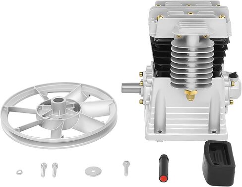 رأس مضخة ضاغط الهواء ، 2hp 1.5kw المرحلة الواحدة Twin Cylinder Twin Air Pump Head ، أداة محرك الألومنيوم ، 52.83gal/min 2055-نوع الحديد المنخفض الطاقة الضاغط على رأسه in Saudi Arabia