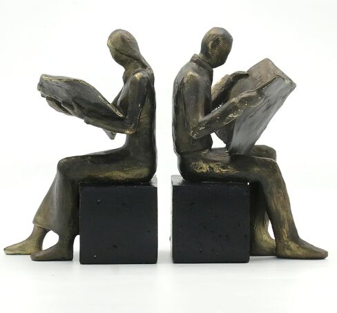 نهايات الكتب المزخرفة من Lukitas Thinker، حامل سدادة الكتب غير قابل للانزلاق، نهايات الكتب لديكور المنزل وغرفة المعيشة والمكتب، راتنج، زوج واحد/قطعتان in Kuwait