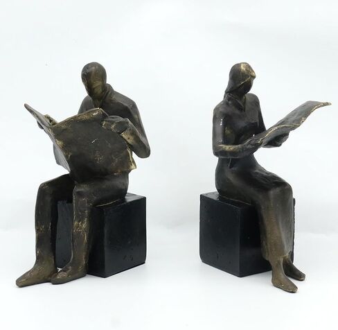 نهايات الكتب المزخرفة من Lukitas Thinker، حامل سدادة الكتب غير قابل للانزلاق، نهايات الكتب لديكور المنزل وغرفة المعيشة والمكتب، راتنج، زوج واحد/قطعتان in Kuwait