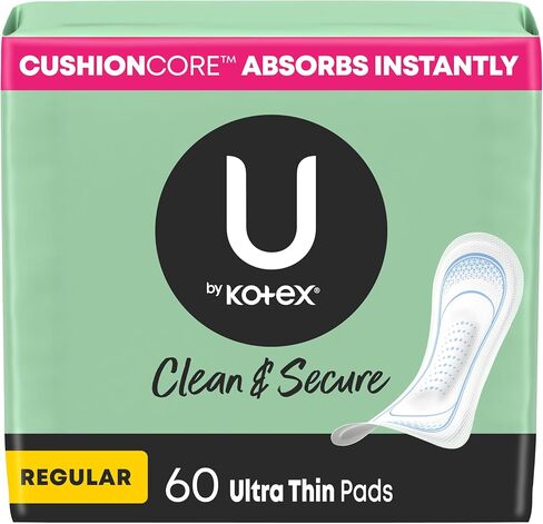 U By Kotex Security Ultra Thin Pads, Regular, Unscented, 22Count, 0.260 Lb (Pack Of 8) in Saudi Arabia