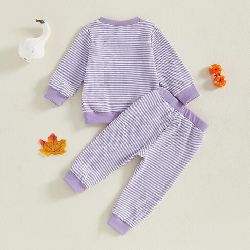 Kupretty Toddler Baby Girl Girl Cloths Halloween Whalloween Ghost Ghost Procederced Waffle Sweatshirts + Pants Set in Saudi Arabia