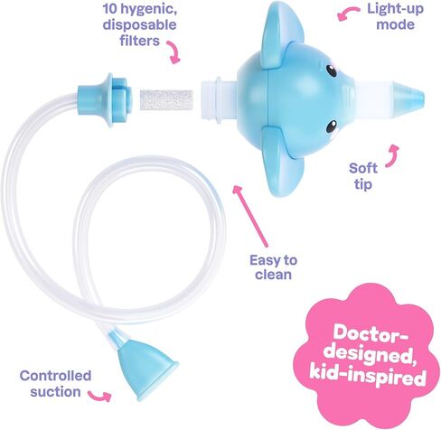 Booger Buddy Nasal Asportor ، Elephant - مع ضوء LED للأطفال والأطفال الصغار - مزيل Snot الخالي in Kuwait