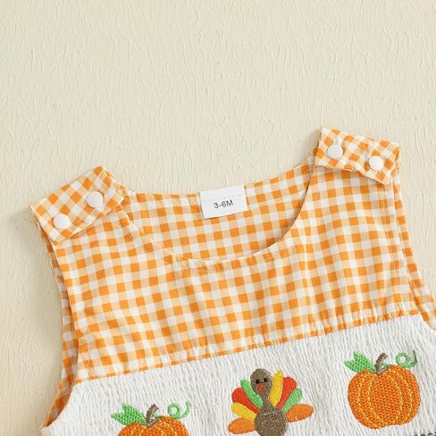 My First Halloween Baby Boy Girl Outfit Newborn Plaid Ghost Pumpkin Overalls Jumpsuit Smocked Romper Fall Clothes in Kuwait