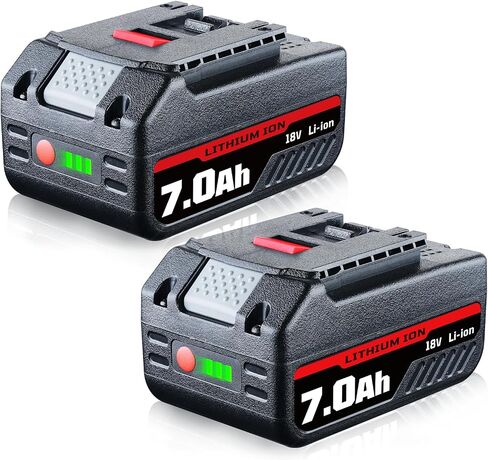 2Packs BAT609 7.0Ah Battery Replacement for Bosch 18V Battery 7000mAh Lithium BAT618 BAT609 BAT609G BAT622 BAT618G BAT619 BAT619G BAT610G Li-ion Cordless Power Tool in Saudi Arabia
