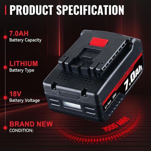 2Packs BAT609 7.0Ah Battery Replacement for Bosch 18V Battery 7000mAh Lithium BAT618 BAT609 BAT609G BAT622 BAT618G BAT619 BAT619G BAT610G Li-ion Cordless Power Tool in Saudi Arabia