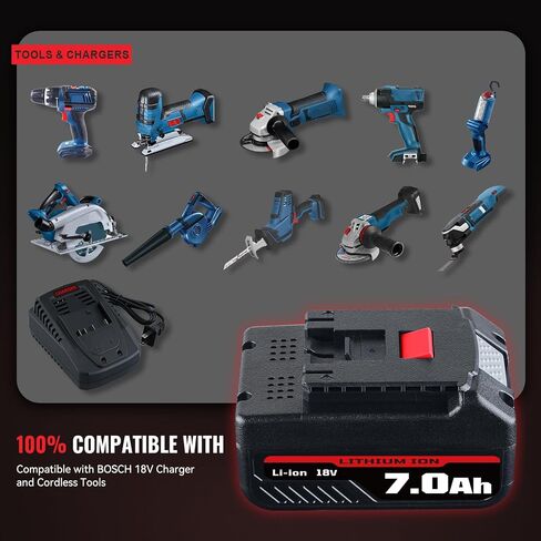 2Packs BAT609 7.0Ah Battery Replacement for Bosch 18V Battery 7000mAh Lithium BAT618 BAT609 BAT609G BAT622 BAT618G BAT619 BAT619G BAT610G Li-ion Cordless Power Tool in Saudi Arabia
