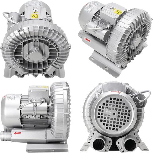 370W Blower Regenerative - ثلاث مراحل حلقة دوامة ألومنيوم من الألومنيوم ، مضخة فراغ صناعية لضرب الهواء والشفط ، 550W ، 750W ، 1100W ، 1500W خيارات in Saudi Arabia