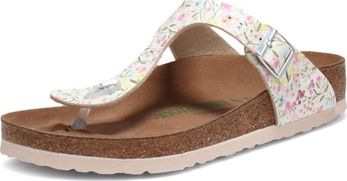 Birkenstock Women's Gizeh Vegan Birko-Flor Watercolor Flower White 41 R in Saudi Arabia