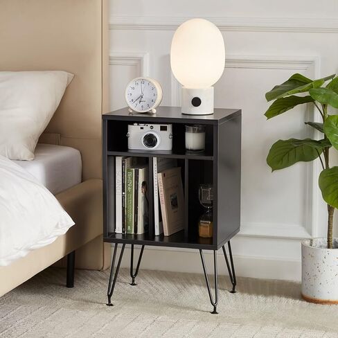 Soohow Home, Table with Metal Legs Vinyl, Turntable Stand Record Player Cabinet for Living Room, White in Kuwait