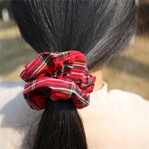 Sugarmelon Set of 6 Tartan Bow Hair Clips for Baby Girl and Mom Women Plaid Headbands Scrunchies Scottish Tartan Hair Bows for School Girls (6 pcs Tartan Red) in Kuwait