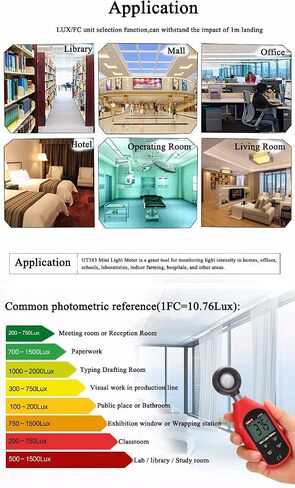 UT383 الرقمية Mini Lux Light Meters معدات الاختبار البيئي من النوع المحمولة Lux Meter in Saudi Arabia