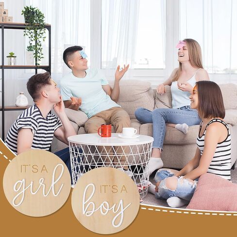 3pcs Wooden Newborn Announcement Sign, Its a Boy Its a Girl Hello World Boho Gender Reveal 5.9in Birth Welcome Birth Name Plaques for Hospital Nursery Baby Shower He She Photography Prop in Saudi Arabia