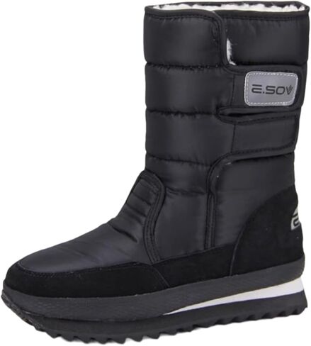 ZQW Winter Winter Snow Boots Fucal Faux Fucl -Clined Hook و Loop Boots Boots Critproof Platform أحذية خارجية للتزلج على التزلج in Kuwait