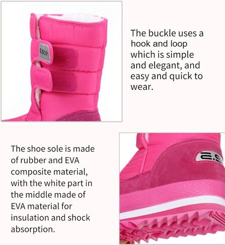 ZQW Winter Winter Snow Boots Fucal Faux Fucl -Clined Hook و Loop Boots Boots Critproof Platform أحذية خارجية للتزلج على التزلج in Kuwait