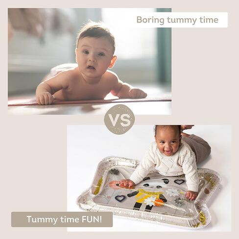 TAF Toys Tummy Time Mater Mate للأطفال - تحفيز حصيرة ماء الأطفال ، حصيرة حسية للوقت مع ألعاب عائمة - حصيرة وقت البطن ، حصيرة مياه مميزة للأطفال ، ألعاب الرضع (باندا بلوم) in Kuwait