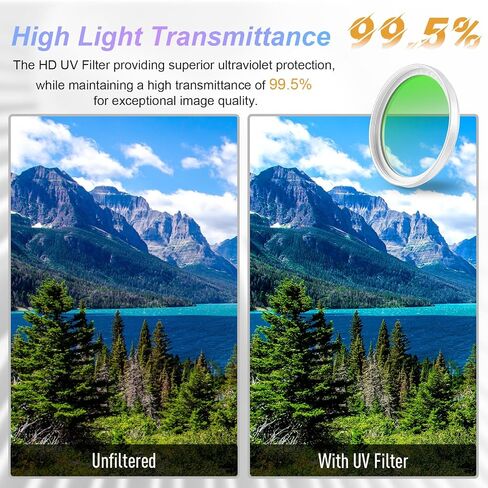 Haoge 43mm MC UV Lens Protection Filter for Leica Camera Lens Optical Glass Ultra Slim 18 Multi-Layer Coatings Silver in Kuwait
