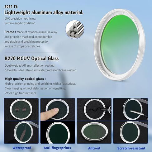 Haoge 43mm MC UV Lens Protection Filter for Leica Camera Lens Optical Glass Ultra Slim 18 Multi-Layer Coatings Silver in Kuwait