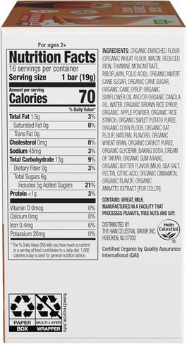 Earth's Best Organic Kids Snacks, Sesame Street Toddler Snacks, Organic Sunny Days Snack Bars for Toddlers 2 Years and Older, Strawberry with Other Natural Flavors, 16 Bars per Box (Pack of 6) in Kuwait