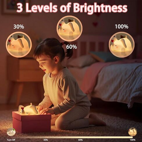 Silicone Elephant Night Light for Kids Room Dimmable Rechargeable Nursery Animal Nightlight Gifts for Women Girls Boys Room Decor 3 Level Brightness Toddler Bedroom Bedside Touch Lamp in Saudi Arabia