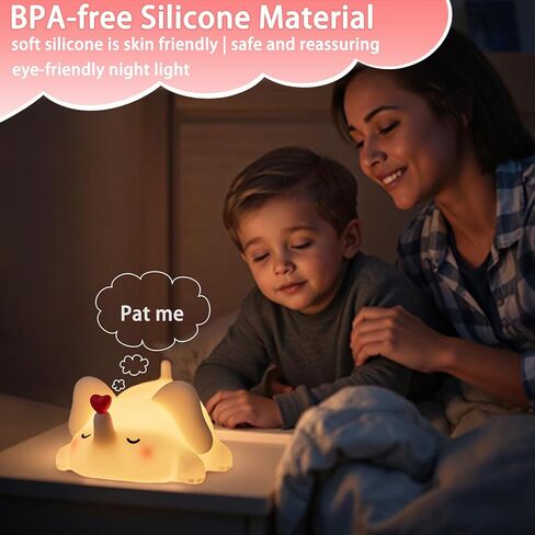 Silicone Elephant Night Light for Kids Room Dimmable Rechargeable Nursery Animal Nightlight Gifts for Women Girls Boys Room Decor 3 Level Brightness Toddler Bedroom Bedside Touch Lamp in Saudi Arabia