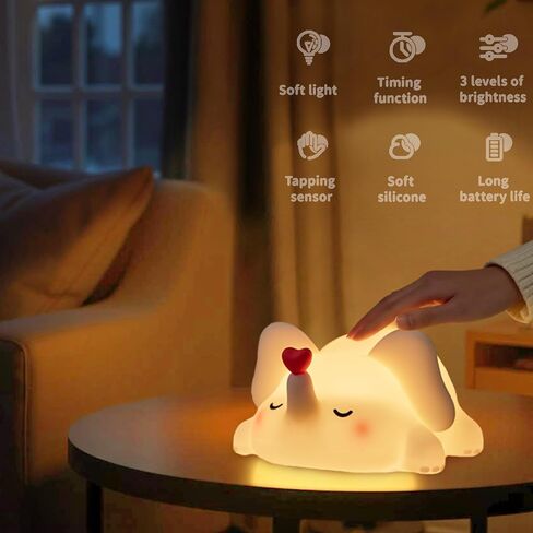 Silicone Elephant Night Light for Kids Room Dimmable Rechargeable Nursery Animal Nightlight Gifts for Women Girls Boys Room Decor 3 Level Brightness Toddler Bedroom Bedside Touch Lamp in Saudi Arabia