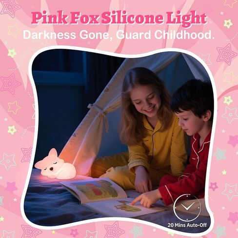 هدايا لعبة Fox Fox Night Light For Girls ، مصباح فوكس فوكس اسفنجي لطيف للهدايا ابنة ، ديكور قابلة لإعادة الشحن للحيوانات الليلية ، هدية عيد ميلاد حلوة للأطفال in Kuwait