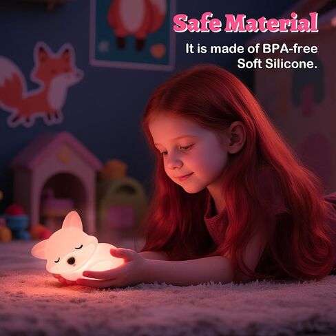 هدايا لعبة Fox Fox Night Light For Girls ، مصباح فوكس فوكس اسفنجي لطيف للهدايا ابنة ، ديكور قابلة لإعادة الشحن للحيوانات الليلية ، هدية عيد ميلاد حلوة للأطفال in Kuwait