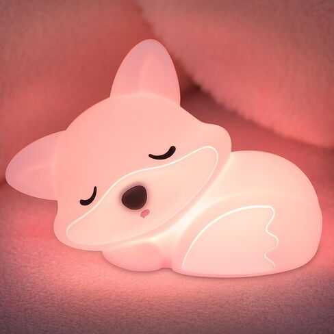 هدايا لعبة Fox Fox Night Light For Girls ، مصباح فوكس فوكس اسفنجي لطيف للهدايا ابنة ، ديكور قابلة لإعادة الشحن للحيوانات الليلية ، هدية عيد ميلاد حلوة للأطفال in Kuwait