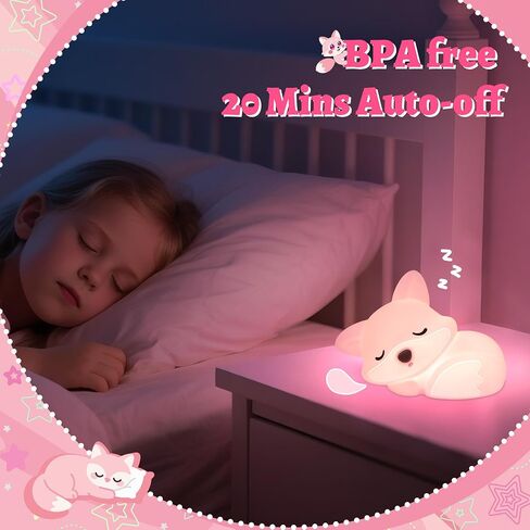 هدايا لعبة Fox Fox Night Light For Girls ، مصباح فوكس فوكس اسفنجي لطيف للهدايا ابنة ، ديكور قابلة لإعادة الشحن للحيوانات الليلية ، هدية عيد ميلاد حلوة للأطفال in Kuwait