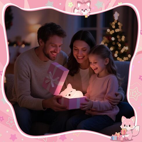 هدايا لعبة Fox Fox Night Light For Girls ، مصباح فوكس فوكس اسفنجي لطيف للهدايا ابنة ، ديكور قابلة لإعادة الشحن للحيوانات الليلية ، هدية عيد ميلاد حلوة للأطفال in Kuwait