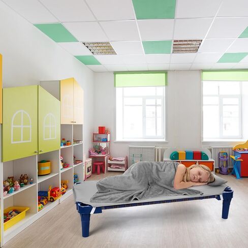 Shihanee 10 Sets Kids Daycare Cot Bedding Sets Toddler Cot Sheet 23" x 51" with 40''x 48'' Nap Blanket and 11''x 7'' Pillow Cover for Daycare, Breathable Nap Sheet with Elastic Corner Strap in Saudi Arabia