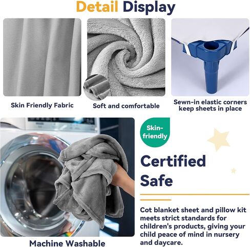Shihanee 10 Sets Kids Daycare Cot Bedding Sets Toddler Cot Sheet 23" x 51" with 40''x 48'' Nap Blanket and 11''x 7'' Pillow Cover for Daycare, Breathable Nap Sheet with Elastic Corner Strap in Saudi Arabia