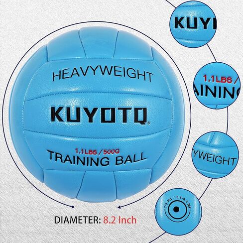 KUYOTQ 1.1 رطل الكرة الطائرة الثقيلة مرجحة - خدمة مدرب STERTER STETREBLAY TRANK EDALE SIDE SIZE 5 CORPONET LEATHY - قبضة ناعمة ، متينة (انحراف) in Saudi Arabia