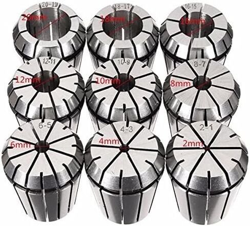 9pcs 2-20mm ER32 Precision Spring Collet لأداة مخرطة طحن CNC in Saudi Arabia