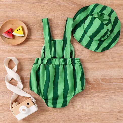 One opening Watermelon Pineapple Style Baby Bodysuit Straps Backless Newborn Boy Girl Romper Jumpsuit Infant Summer Clothes in Kuwait