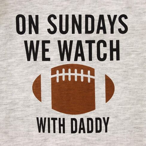 CM C&M WODRO Newborn Baby Boy Girl Football Outfit Sundays We Watch Football with Daddy Jumpsuit Funny Infant Romper Onesie in Saudi Arabia