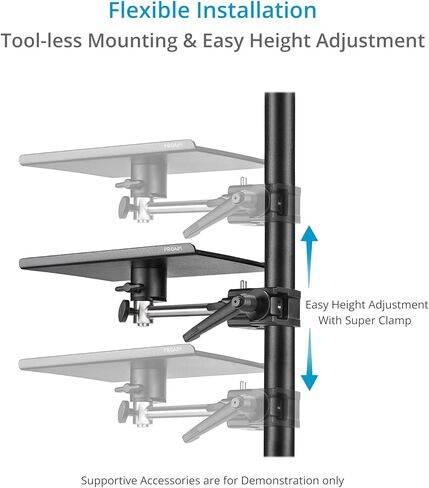 PROAIM Utility Tray with Arm & Clamp. Easy Mounting on Light Stands, C-Stands, Camera Cart and Tripods. Payload up to 5kg/11lb. Mounts on 1-2'' Tube in Saudi Arabia