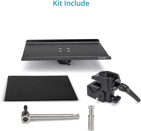 PROAIM Utility Tray with Arm & Clamp. Easy Mounting on Light Stands, C-Stands, Camera Cart and Tripods. Payload up to 5kg/11lb. Mounts on 1-2'' Tube in Saudi Arabia