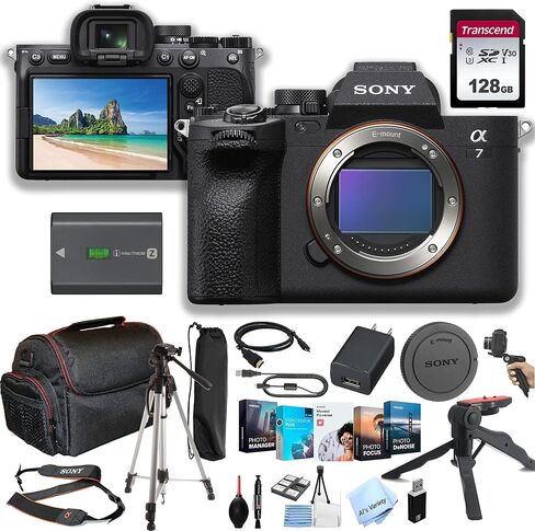 Sony A7 IV Mirrorless Camera Body Only (No Lens) +128GB Memory + Case+ Steady Grip Pod + Software + More (28pc Bundle) in Saudi Arabia
