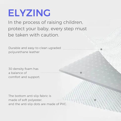 [elyzing] رفوة لعب الطفل 50 × 50 بوصة مع حزام تخزين-حصيرة أرضية مبطنة للأطفال in Saudi Arabia